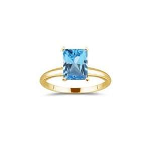  0.89 Cts Swiss Blue Topaz Solitaire Ring in 14K Yellow 