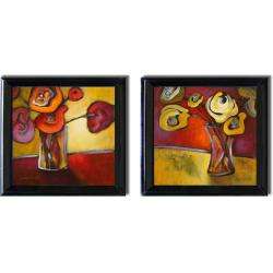 Lanie Loreth Red and Yellow Poppies Framed 2 piece Canvas Art Set 