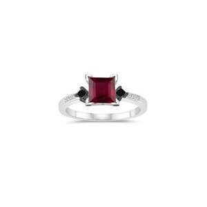  0.22 Cts Black & White Diamond, 1.04 Cts Ruby Engagement 