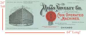 AMAZING MILLS NOVELTY CHICAGO 1908 FACTORY ADVERTISTING POSTER  