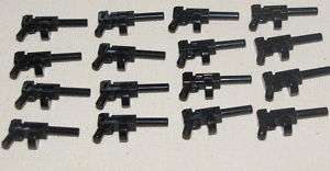 LEGO LOT OF 16 BLACK TOMMY GUNS WEAPONS PIECES PARTS  