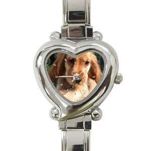  Cocker Spaniel Puppy Dog Heart Shaped Italian Charm Watch 
