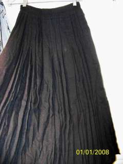 VINTAGE CAROL LITTLE STW Black Rayon Pleated Skirt Sz8  