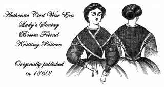 Civil War Victorian Knitted Ladys Shawl Pattern 1860  