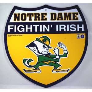    Notre Dame Fighting Irish Interstate Sign