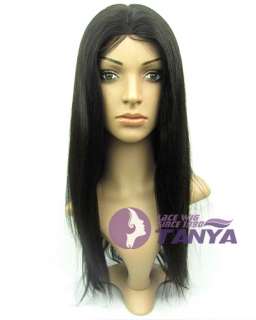 1B# _ Yaki Straight 18 _100% Indian Remy Human Hair Full Lace / Front 