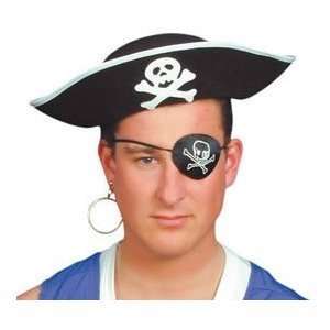  Pams Black Skull And Crossbones Pirate Hat   Medium Toys 