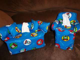 THOMAS THE TRAIN COUCH SOFA & CHAIR TISSUE BOX COVERS SET OF 2 