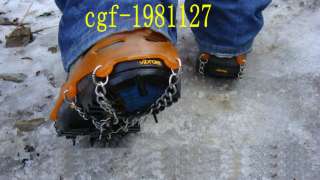 Magic Ice Cleats Shoes Grip Camping Climb Ice Crampon Orange  
