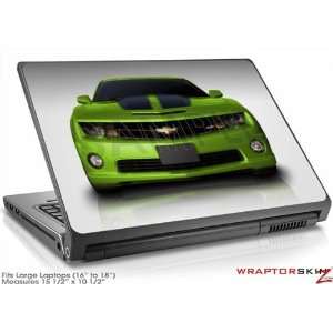   Large Laptop Skin 2010 Chevy Camaro Green Black Stripes Electronics