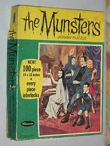vintage 1965 Whitman THE MUNSTERS JIGSAW PUZZLE Kayro Vue  