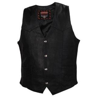 Interstate Leather Basic Vest (Black, Large)