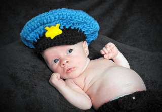 BABY POLICE Hat & Diaper Cover NEWBORN PHOTO PROP Set  