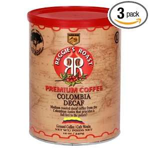 Reggies Roast Colombia Decaffeinated Ground Coffee, 12 Ounce Cans 
