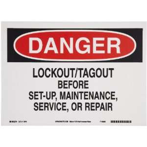   Danger Lockout/Tagout Before Set Up, Maintenance, Service, Or Repair