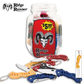 Ridge Runner 36 Piece Jar of Keychain Pocket Knives NEW  