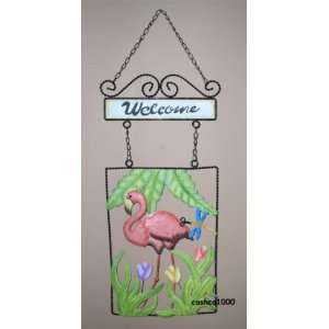  Flamingo Welcome Sign 