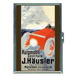   Race Car Poster 1920s ID Holder, Cigarette Case or Wallet MADE IN USA