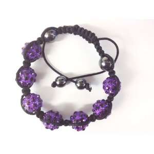  Purple Color Crystals With Crystal Balls Cord Beaded 