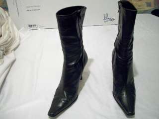 KENNETH COLE NEW YORK BLACK GENUINE LEATHER BOOTS SIZE 8M MADE IN 