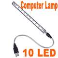 Bright Flexible 10 LED USB Light Desk Lamp for PC  