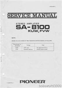 Pioneer SA 8100 Amplifier Service Manual PDF  