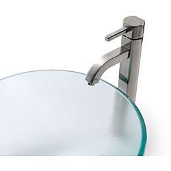 Kraus Frosted Glass Vessel Sink and Ramus Faucet  