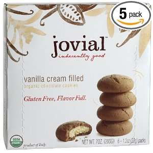 Jovial Cream Filled Organic Cookies, Gluten Free, Vanilla, 7 Ounce 