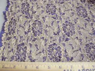 Fabric Stretch Mesh Lace Royal Pucker Floral LC241  