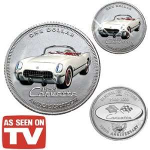  1953 First Corvette Car Coin ~ Colorized ~ Light Up 