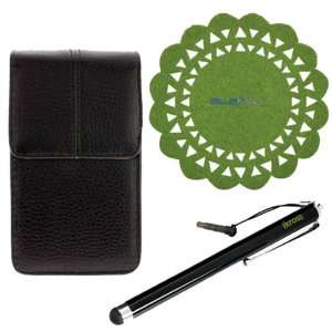 GTMax Universal Vertical Leather Case + Universal Pen style Stylus 