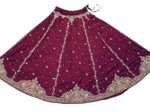 Designer Trendy Long Skirt Embroidered Women Maroon Fashion Dress 