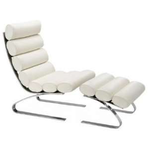  UNICO Chaise and Ottoman in White