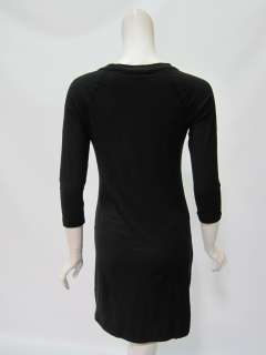 James Perse womens black jersey knit 3/4 sleeve dress 2 $165 New 