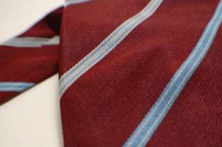 DOLCE & GABBANA TIE   BURGUNDY & BLUE STRIPED, made in ITALY  