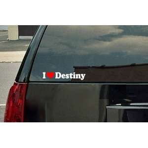 Love Destiny Vinyl Decal   White with a red heart