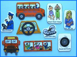 The Wheels on the Bus   Felt Flannel Board set NEW  