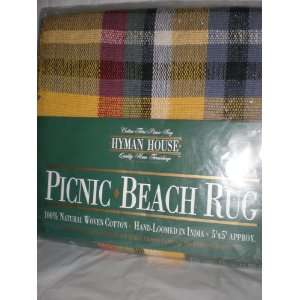  Handloomed Rug, Picnic, Beach Blanket, 5 X 5 Kitchen 