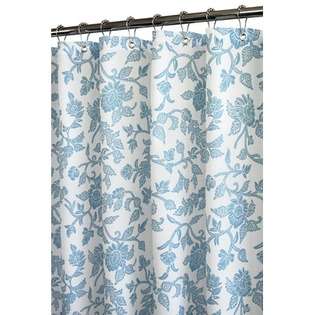 Watershed Floral Swirl Shower Curtain in White / French Blue at  