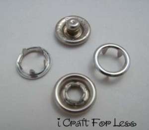 10 Open Ring No Sew Snaps Fasteners Nickel Free & CPSIA  