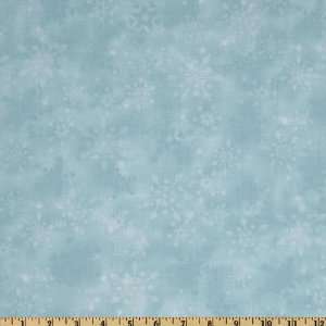  44 Wide Hugs & Holly Snowflakes Light Blue Fabric By The 