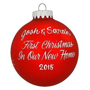  Personalized First Christmas in Our New Home Round Glass 