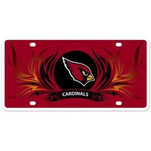 Arizona Cardinals Flame design Styrene License Plate. Officially 