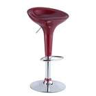 Powell Dark Red Chrome Adjustable Height Bar Stools By Powell
