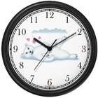WatchBuddy Polar Bear Mother Laying on Snow holding Baby JP Wall Clock 