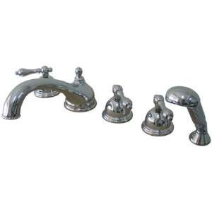   Metal Lever Handles and Hand Shower   5 Piece Finish Polished Brass
