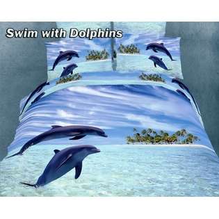 Dolce Mela, Beach theme Animal Print Twin Dorm room Bedding Set, Swim 