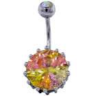 FreshTrends Luxe   Antique Style Round Multi Color Crystal Belly 
