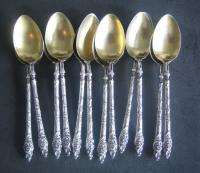 Antique French Silver Gilded Spoons 12/PS Shell  