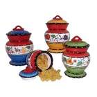 ACK Floral Deluxe 4 pc Deluxe Canister set